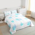 thumbnail image 3 of Manfei Valentine's Day 3-Piece Full Size Comforter Sets for Women Female Men,Blue Love Heart Print Bedding Comforter Set,Graffiti Splash Lightweight Bedding Sets,Breathable Home Decor, 3 of 8