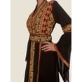 thumbnail image 1 of Eve Red Tatreez Embroidered Palestinian Kaftan Thobe (3 Piece Set), 1 of 1