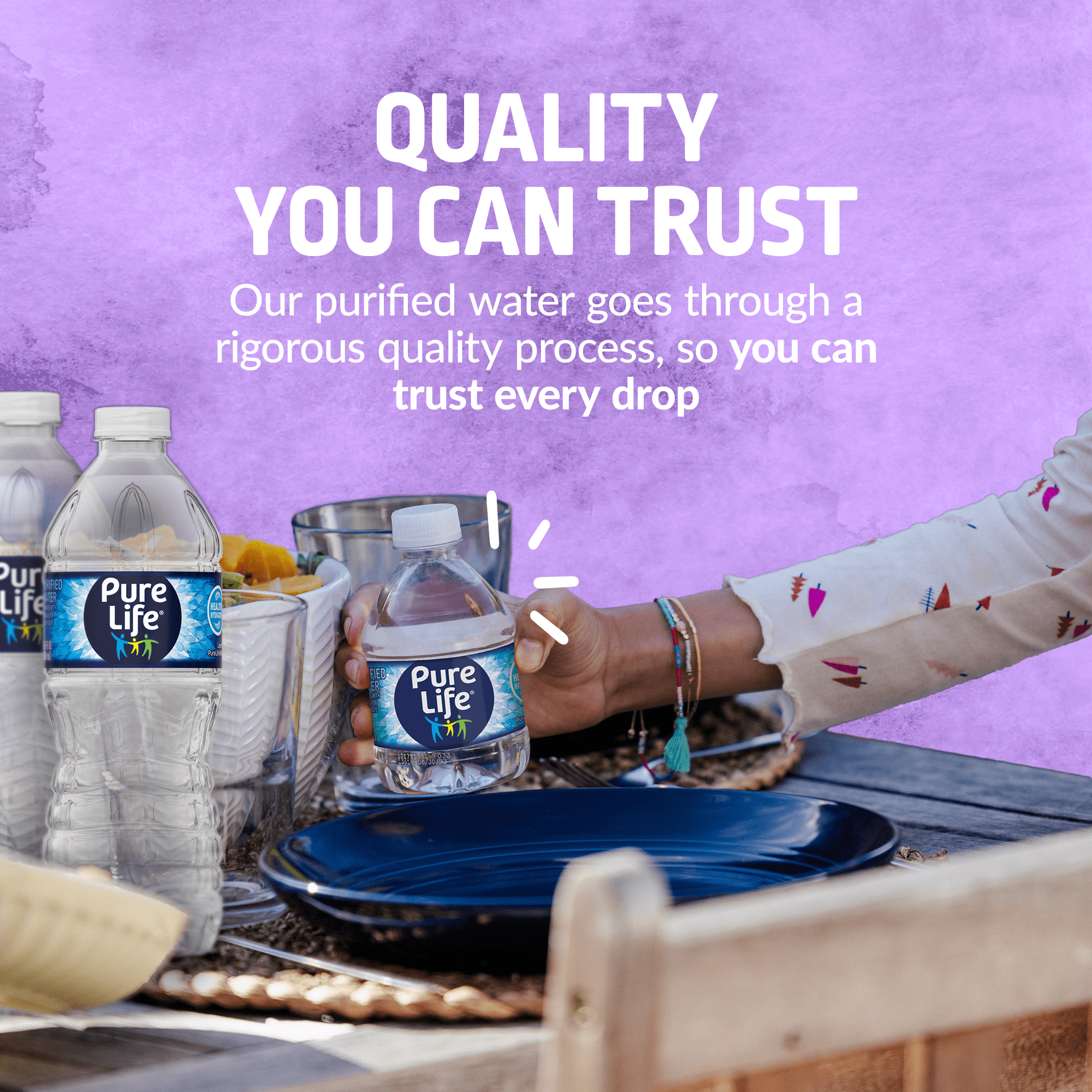 (4 pack) Pure Life Purified Water, 8 fl oz, 12-pack Plastic Bottles