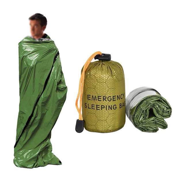 Poncho De Survie Imperméable Et Thermique – 120x100 Cm, Réversible Orange/argent, Avec Sifflet, Pour Camping Et Randonnée