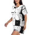thumbnail image 2 of Wukai Doodle Cute Cat Women's Pajama Set,Short-Sleeve Top and Shorts with Elastic Waistband and Pockets for Loungewear, Yoga, and Casual Wear-XX-Large, 2 of 8