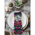 thumbnail image 2 of Colorful Mexico Cloth Napkins Set of 8 Reusable Dinner Napkins, Modern Abstract Flowers Leaf Orange Pink Cocktail Napkin Washable Table Napkins for Wedding/Holiday Party/Baby Shower 20"x20", 2 of 7