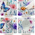 thumbnail image 4 of 60x84inches Spring Floral Tablecloth Purple Pink Flowers Butterfly Decorative Table Cover Waterproof and Stain Resistant Fabric Table Cloth for Kitchen Dining Picnic Camping Outdoor Party, 4 of 7