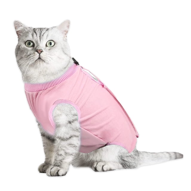 Traje de rehabilitación para gatos adecuado para traumatismos abdominales y espasmos postoperatorios, adecuado para gatos, perros y traje quirúrgico respirable