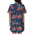 thumbnail image 3 of Lsque Fire Truck 1 Women's Short-Sleeved Pajama Set - 2 Piece Soft and Lightweight Sleepwear Set-3X-Large, 3 of 9