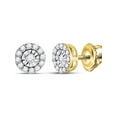 thumbnail image 1 of 14kt Yellow Gold Womens Round Diamond Circle Frame Stud Earrings 1/4 Cttw, 1 of 1