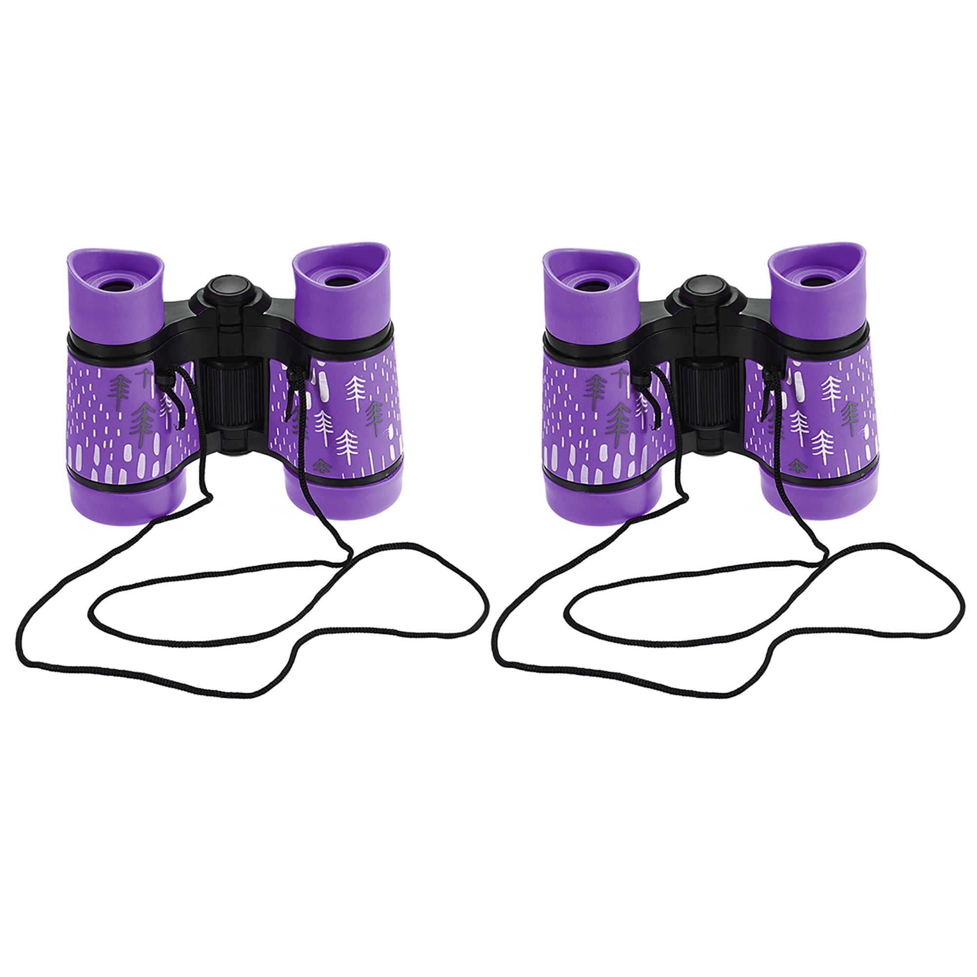 2pcs Toy Binoculars 4X30 Compact Folding Binoculars Shockproof Purple