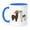 Blue/White, variant on 3drose, Holiday Alpacas, 11oz Two-tone Black Mug