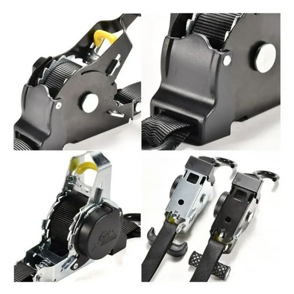 1pc Retractable Ratchet Strap, Self Retractable Tie Down Strap, 10ft Tensile Strength, 1500lbs Tensile Strength, Strong Black Heavy Duty Automatic Ratchet Strap For Securing , Trucks,