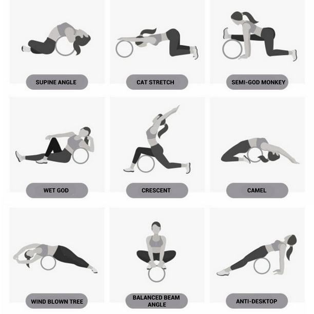 Rueda de yoga de madera para Pilates con loto de Buda, círculos de yoga profesionales de TPE, herramienta para entrenar la espalda en el gimnasio