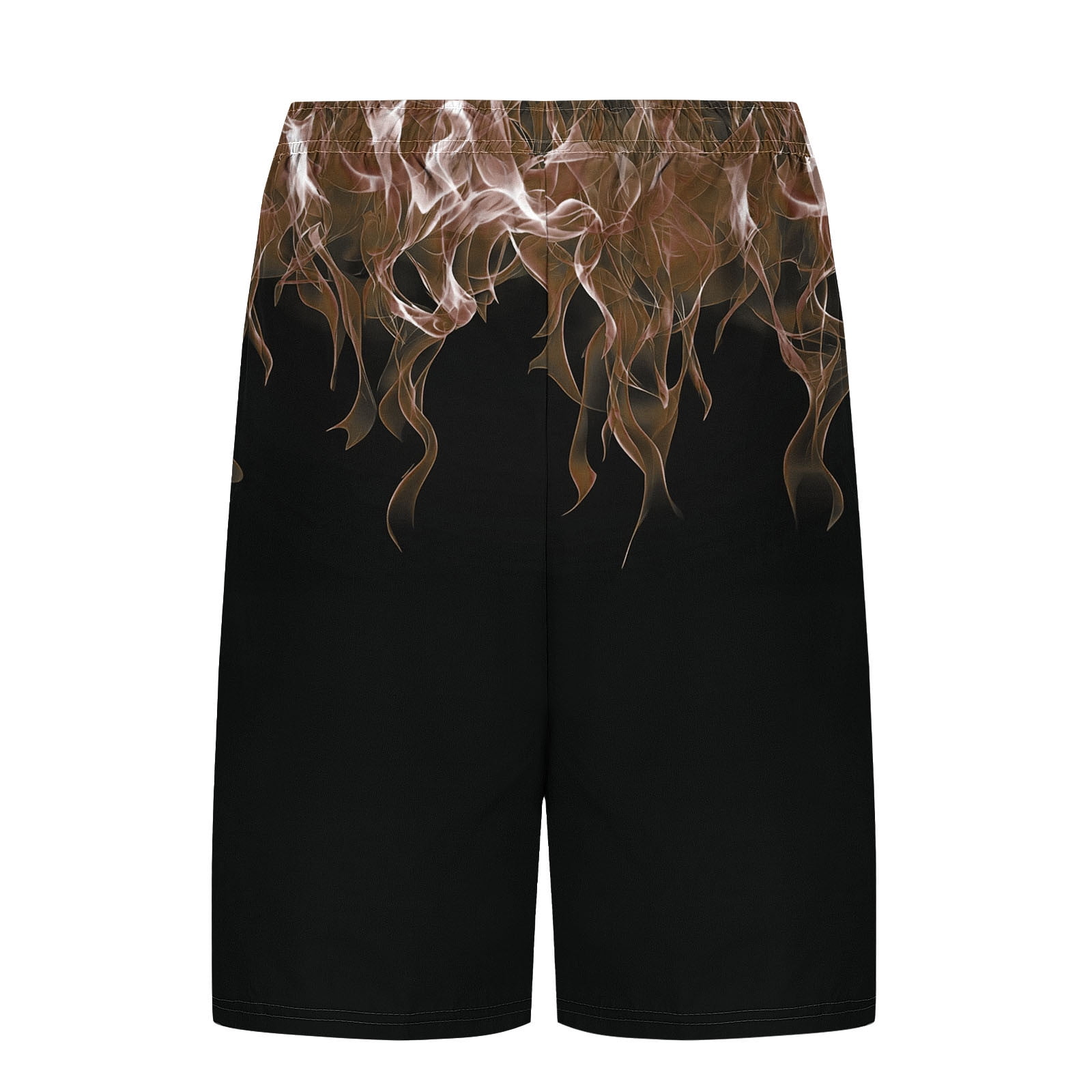 Hvot&aat Mens Fashion flame Print Swim Trunks with Liner Hawaiian Quick Dry Beach Swimwear Elastic Waist Shorts