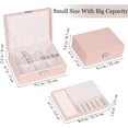 thumbnail image 2 of Travel Jewelry Organizer Box | Travel Jewelry Case Large Jewelry Boxes for Women | Jewelry Travel Organizer, PU Leather Jewelry Travel Case for Women | Earring Organizer with Lock - Pink, 2 of 7