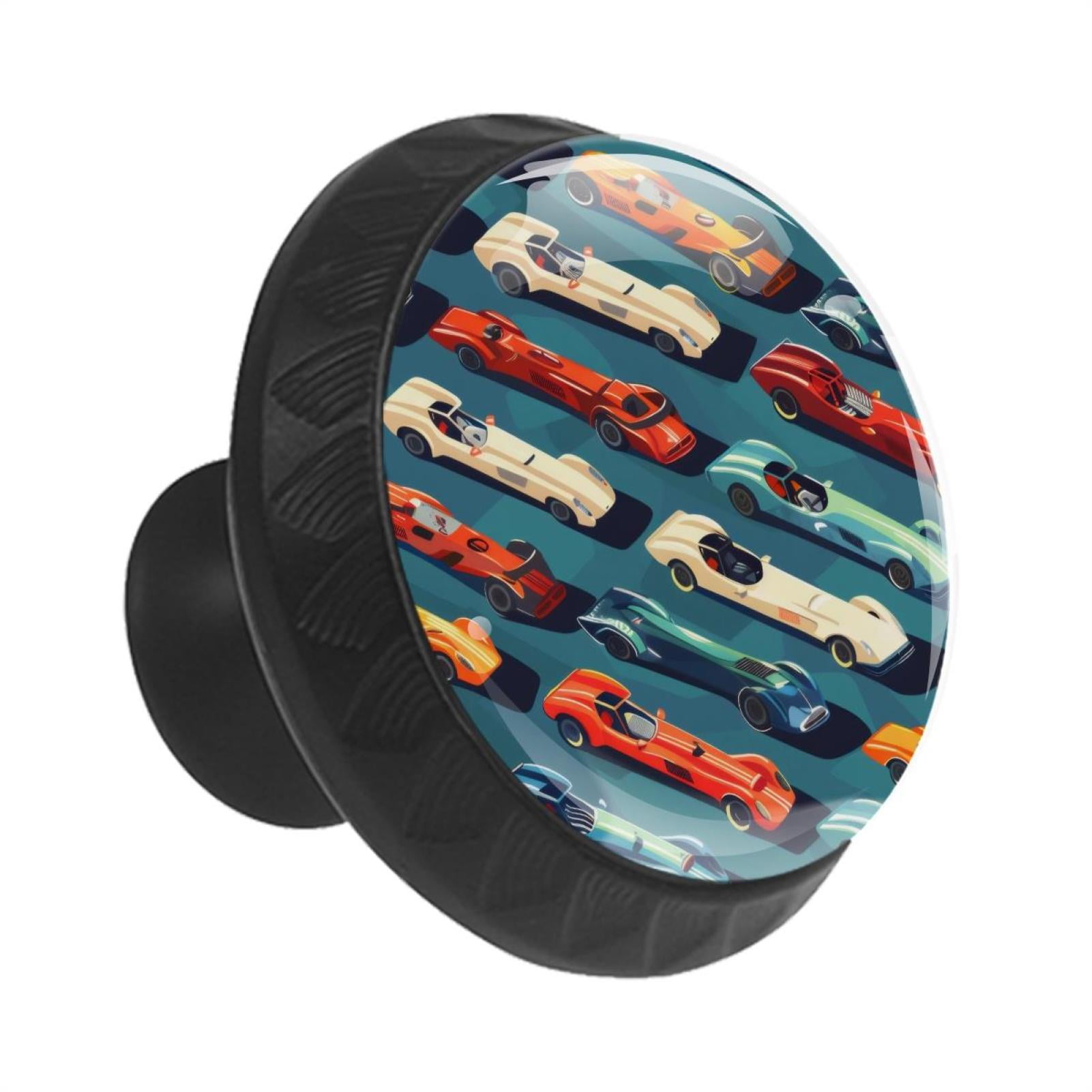 12 Pack Round Glass Drawer Knobs For Kitchen Cabinet With Screws, Cool Racing Cars Seamless Crystal Diamond Shaped Cupboard Knobs For Kitchen Office Bathroom