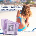 thumbnail image 2 of Mesh Beach Bag, Extra Large Beach Tote with Zipper Pocket Pool Bag for Cruise/Swim/Vacation Essentials, 2 of 7