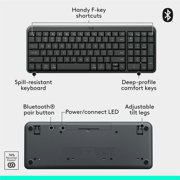 Logitech MK250 Bluetooth Wireless Mouse and Keyboard Combo: Fast & Easy Connectivity, Compact Wireless Keyboard, Ambidextrous Mouse (Graphite)
