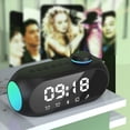 thumbnail image 2 of Toystoory Mini receptor de radio FM portátil ABS con sonido HiFi, altavoz Bluetooth RGB integrado y reloj despertador dual mejorado. Electrodomésticos negro, 2 of 6