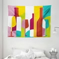 thumbnail image 1 of Wine Tapestry, Colorful Abstract Wine Bottle Glass Silhouettes Modern Party Drinks Geometric Design, Wall Hanging for Bedroom Living Room Dorm Decor, 80W X 60L Inches, Multicolor, by Ambesonne, 1 of 2