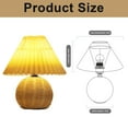 thumbnail image 2 of Cute little pleated lamp, modern bedside table/lamp, beige shade, bedroom, home office - cream-yellow, 2 of 5