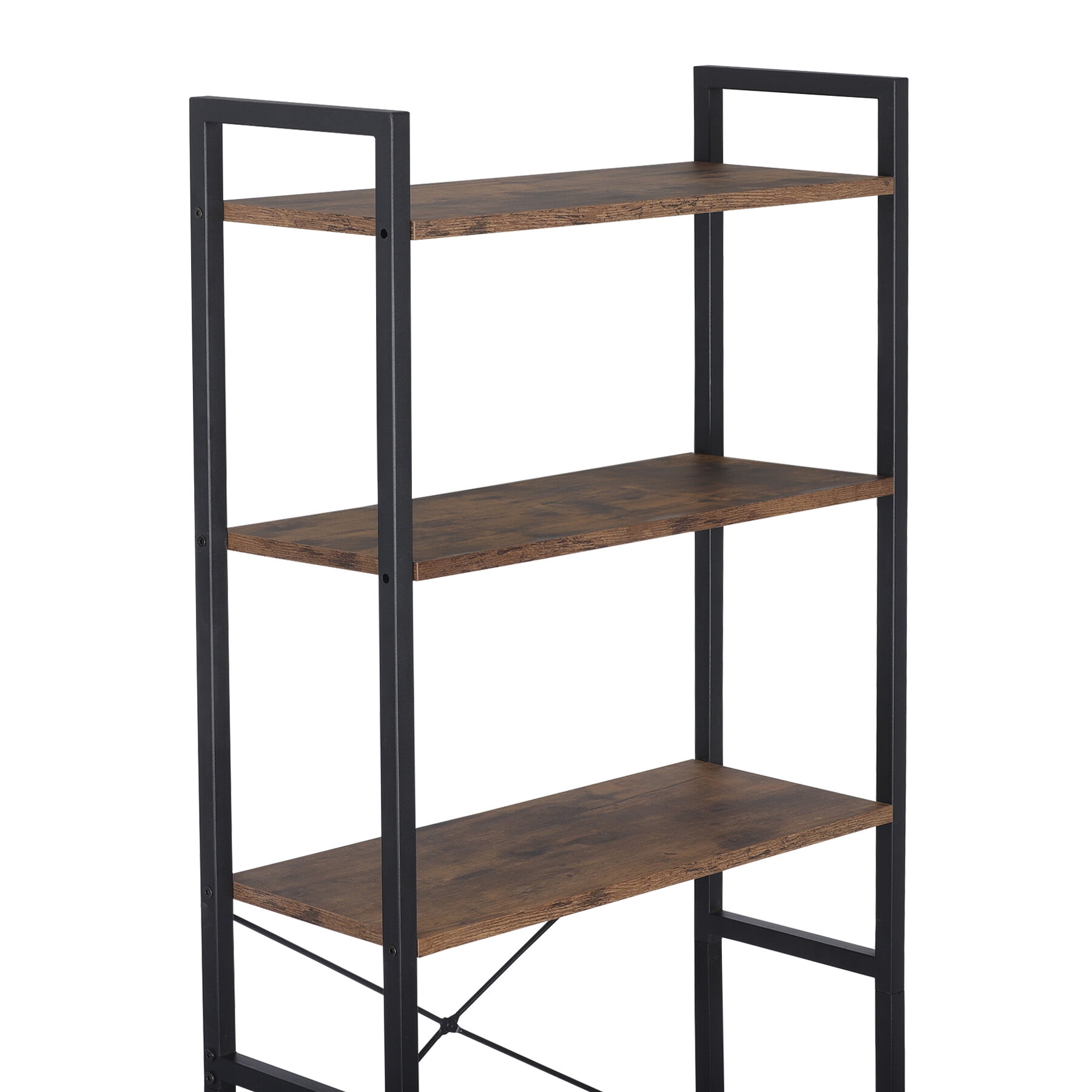 HomGarden Over-The-Toilet Storage 3-Shelf Industrial Bathroom SpaceSaver MDF Organizer Rustic Brown
