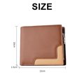 thumbnail image 2 of 1 Uds. Cartera de PU de estilo corto para hombre, billetera de empalme con cremallera cero, bolso para tarjetas múltiples, monedero, 2 of 5