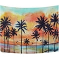 thumbnail image 2 of Tropical Seaside Palm Tapestry Wall Hanging Tapestries Happy Colorful Hippie Psychedelic Art Polyester Carpet Wall Decorative for Living Room Bedroom 60x51inch Home Decor Gifts, 2 of 7