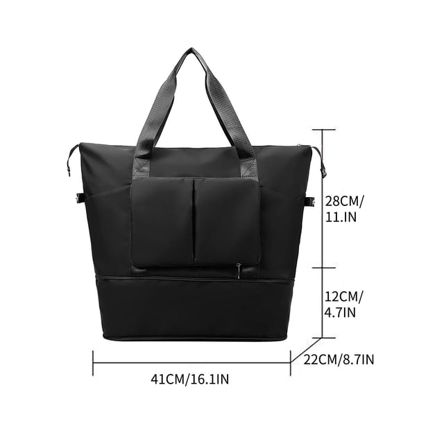 Sac Bandoulière en Nylon en Toile avec Grande Capacité et Multiples Compartiments en Tissu