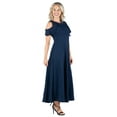 thumbnail image 2 of 24/7 Comfort Apparel Women's Ruffle Cold Shoulder A Line Maxi Dress, 2 of 4