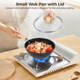 thumbnail image 2 of Small Wok Pan with Lid, 8" Non-stick Mini Frying Pan, Compact Coating-less Cast Iron Skillet with Wooden Handle for Induction, Gas, Ceramic Stove, 2 of 5