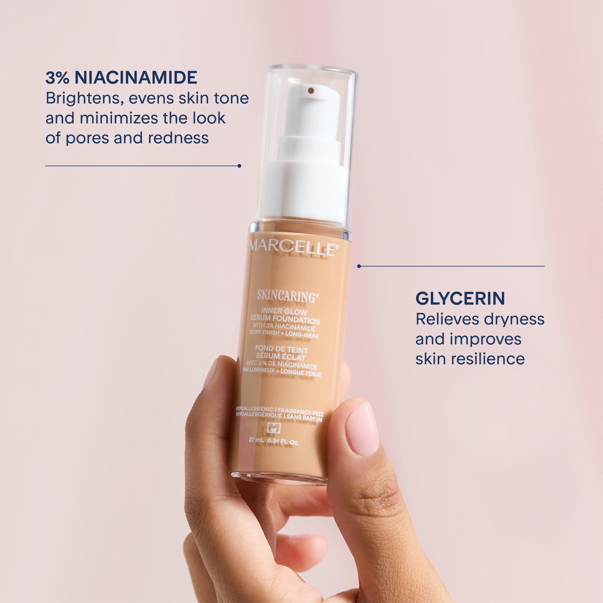 Marcelle Skin Caring Fond de teint Serum Beige Naturel