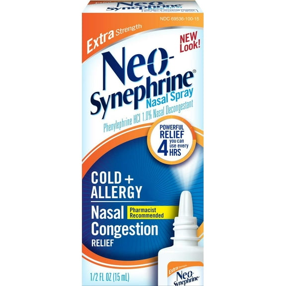 Neo-Synephrine Extra Strength Nasal Spray, Non-Drowsy Cold & Allergy Relief, 1/2 fl oz
