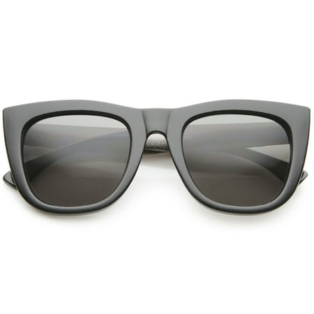 sunglassLA - High Fashion Alligator Metal Temple Bold Rimmed Flat Top Sunglasses - 50mm