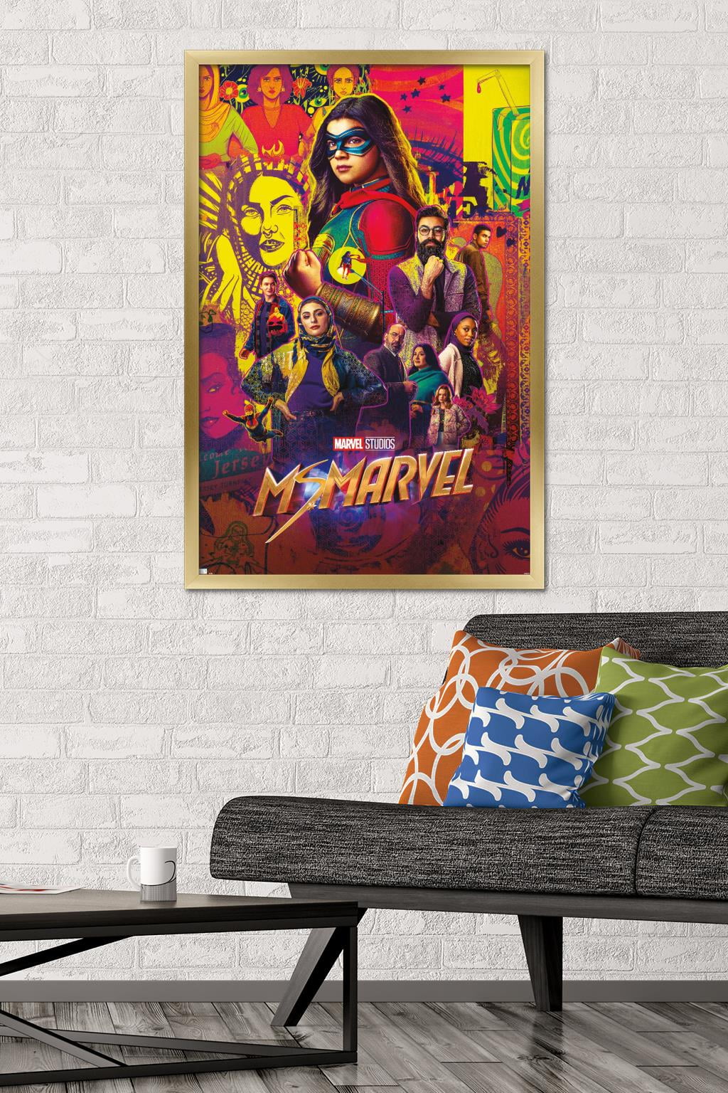 Marvel Ms. Marvel - One Sheet Wall Poster, 22.375" x 34" Framed