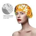 thumbnail image 4 of Disketp Cool Dinosaur Playing Guitar Shower Caps,Reusable Shower Cap For Women, Double Layer Waterproof Hair Cap, Large Size For All Hair Lengths,For Girls Spa Home Salon Use, 4 of 9