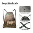 thumbnail image 4 of Wukai Three Horses Oil Painting Print Drawstring Backpack Bag Sport Gym Sackpack Large Size String Backpack Cinch for Women and Men-Medium, 4 of 6