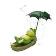 thumbnail image 4 of Solar Garden Decor Outdoor Statue-Frogs Umbrella LED Waterproof Sculptures Lights, Cute Pond/Yard Statues Outside Decoration, Home, Lawn, Patio, Resin Animal Ornament,Women/Gardening Gift, 4 of 6