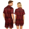 thumbnail image 4 of Matching Pajamas for Couples, Lightweight Satin Short Sleeve Sleepwear Set for Women Button Down Relaxed Fit Nightwear, 4 of 4