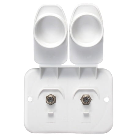 RV Camper Dual Phone/Cable TV Plate With Jack Covers Polar White PN 94323