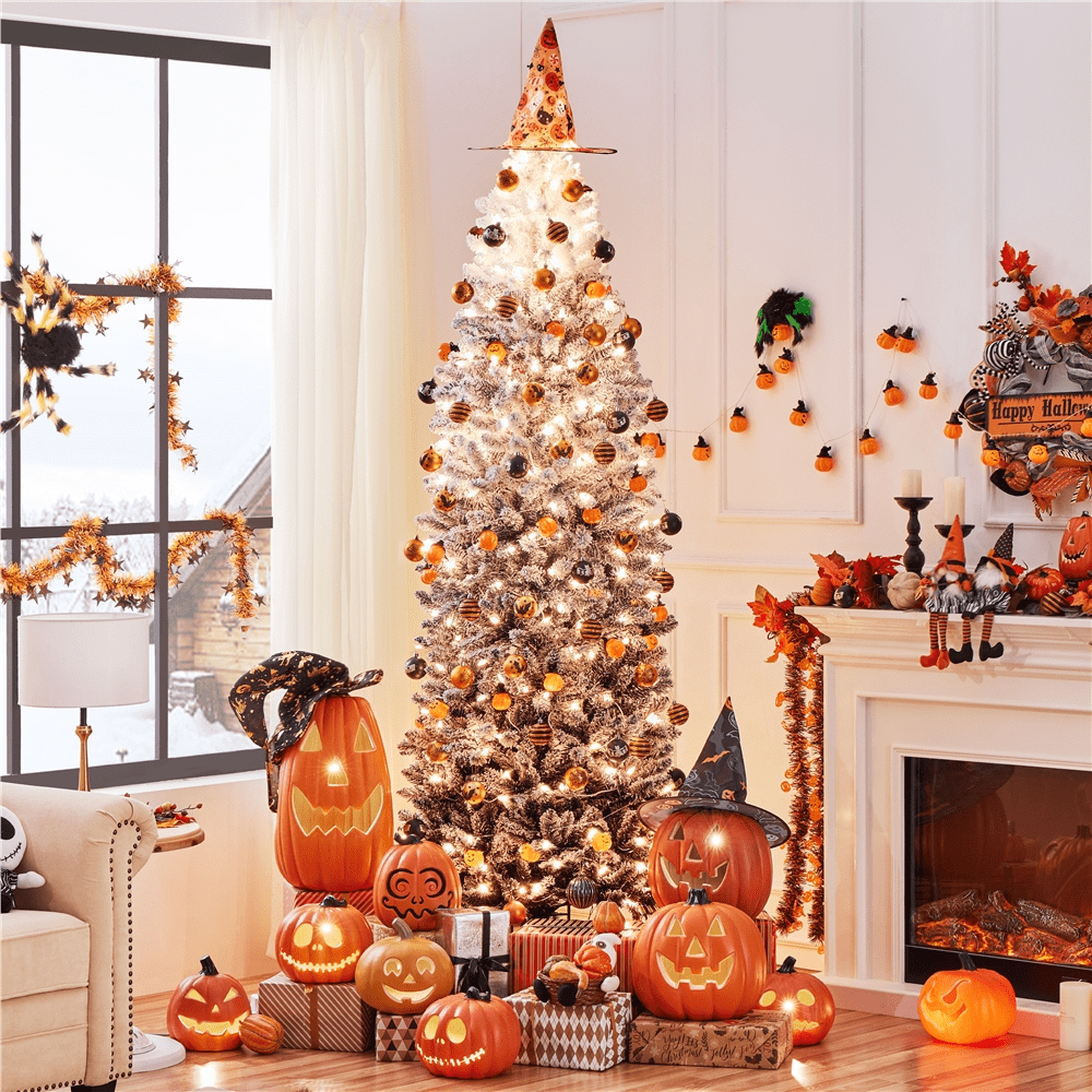 Renwick 7.5ft Prelit Artificial Christmas Tree with 350 Incandescent Lights, Black Gradient