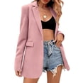 thumbnail image 2 of Long Sleeve Women Solid Color One Button Work Office Lady Blazer Suit, 2 of 4