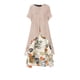 thumbnail image 1 of Primavera y verano nuevo vestido de dos piezas falso con cuello redondo estampado de algodón y lino, 1 of 5