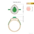 thumbnail image 5 of ANGARA Natural Pear-Shaped Emerald Two Tone Ring with Double Halo in 14K Rose & White Gold for Women (Size-8x6mm) | May Birthstone, Anniversary, Jewelry Gift for Women | Natural Emerald Ring, 5 of 9