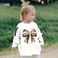 thumbnail image 2 of Girls Sequin Bow Rugby Print Casual Sweatshirt Clothes, 2 of 6