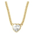 thumbnail image 2 of Brilliance Fine Women's Cubic Zirconia Yellow Gold Plated Sterling Silver Heart and Butterfly Necklace Set, 18", 2 of 8