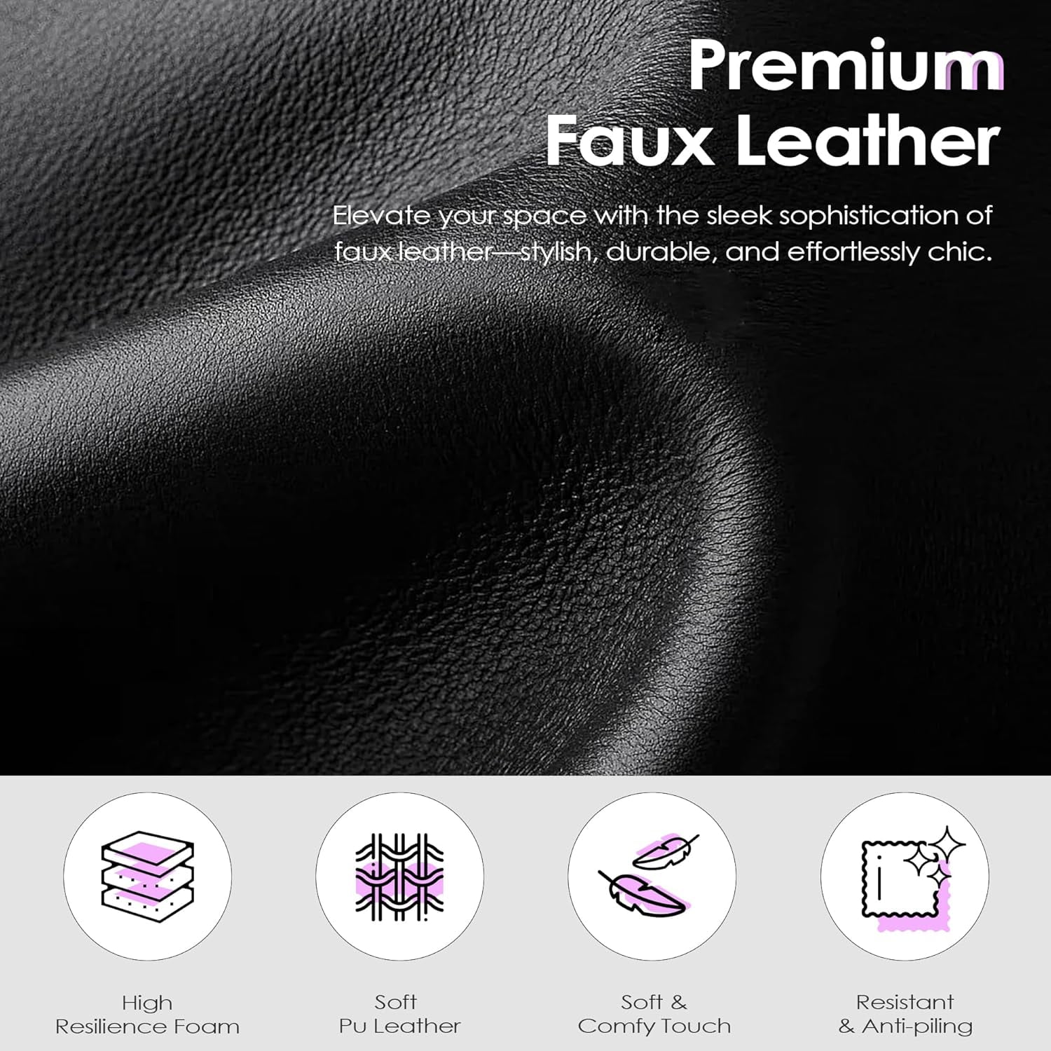 LAZZO 66" Black Faux Leather 2-Seater Loveseat Sofa with USB Charging, Mid-Century Modern Tufted Comfy Cloud Couch for Small Spaces, Living Room Bedroom Office Apartment