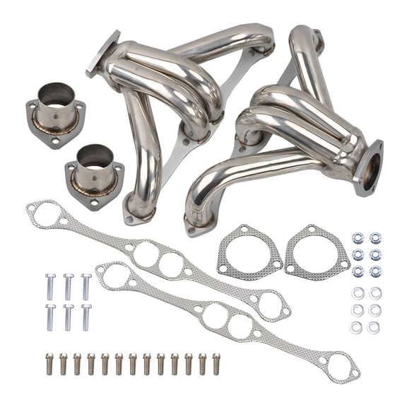 YIUIY Stainless Shorty Hugger Headers For 283-400 Small Block Chevy Street Rod SBC V8