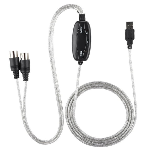 MIDI To USB Cable, Interface Adapter MIDI Cable, For True Plug & Play