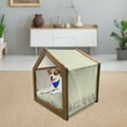 thumbnail image 3 of Retro Pet House, Bias Geometric Green Stripes Pattern Romantic Vintage Design Print, Outdoor & Indoor Portable Dog Kennel with Pillow and Cover, 5 Sizes, Jade Green and Cream, by Ambesonne, 3 of 5
