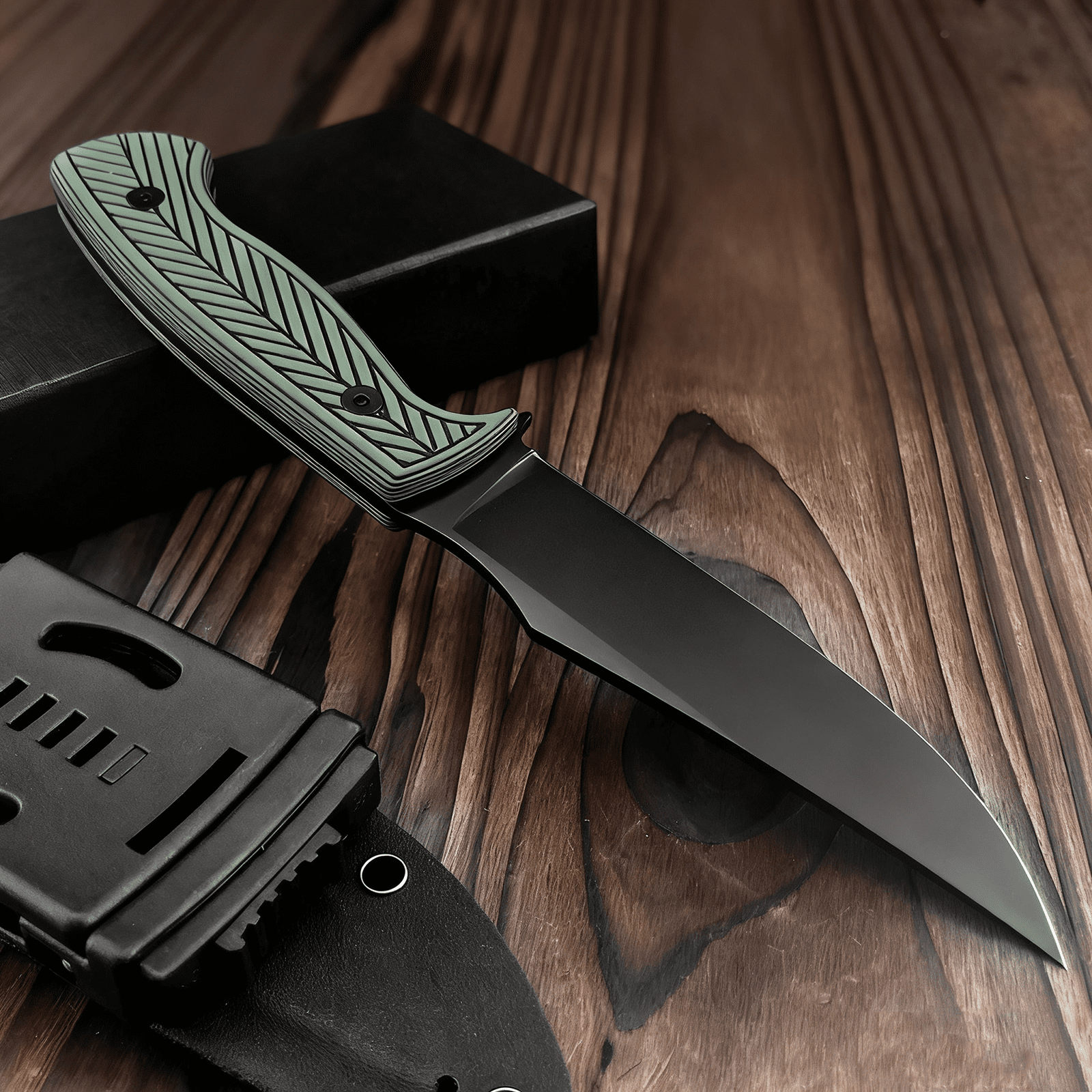 Multi-Purpose Utility Knife for Home Use Green Non-Slip Handle Portable Cutting Tool Kitchen Handheld Light-Duty Cutting Knife with Safety Sheath
