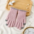 thumbnail image 2 of qolati Winter Gloves for Women Soft Warm Touchscreen Gloves Thermal Cable Knit Wool Fleece Lined Glove for Cold Weather, 2 of 3