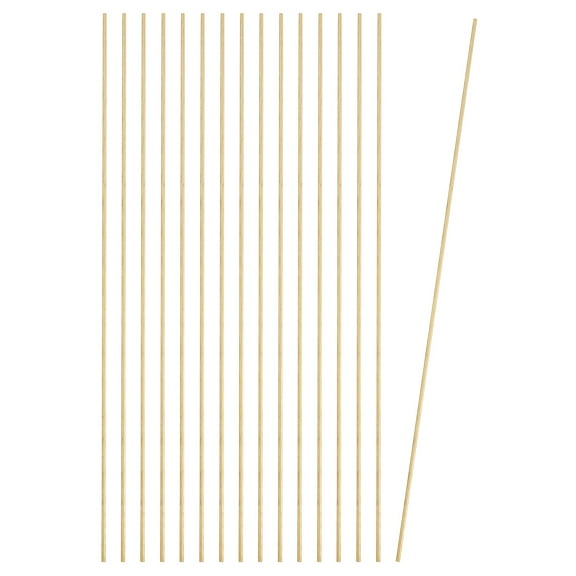 Uxcell 16 Pcs Round Brass Rods, 2mm Dia. 32cm / 12.6 Inch Length H59 Brass Bar Solid Metal Rods for DIY Crafting Jewelry Plating Repairing Science Class, Brassy